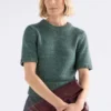Luft Lurex-stickad topp Salvia Guld Luft Lurex-stickad topp Salvia Guld