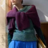 Luft Lurex-stickad topp Salvia Guld Luft Lurex-stickad topp Salvia Guld