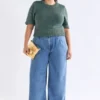 Luft Lurex-stickad topp Salvia Guld Luft Lurex-stickad topp Salvia Guld