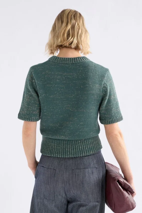 Luft Lurex-stickad topp Salvia Guld Luft Lurex-stickad topp Salvia Guld